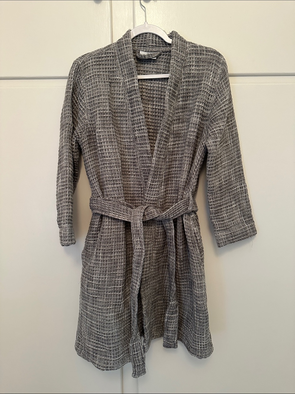 EUC Parachute Grey Waffle Knit Robe Unisex